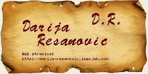 Darija Resanović vizit kartica